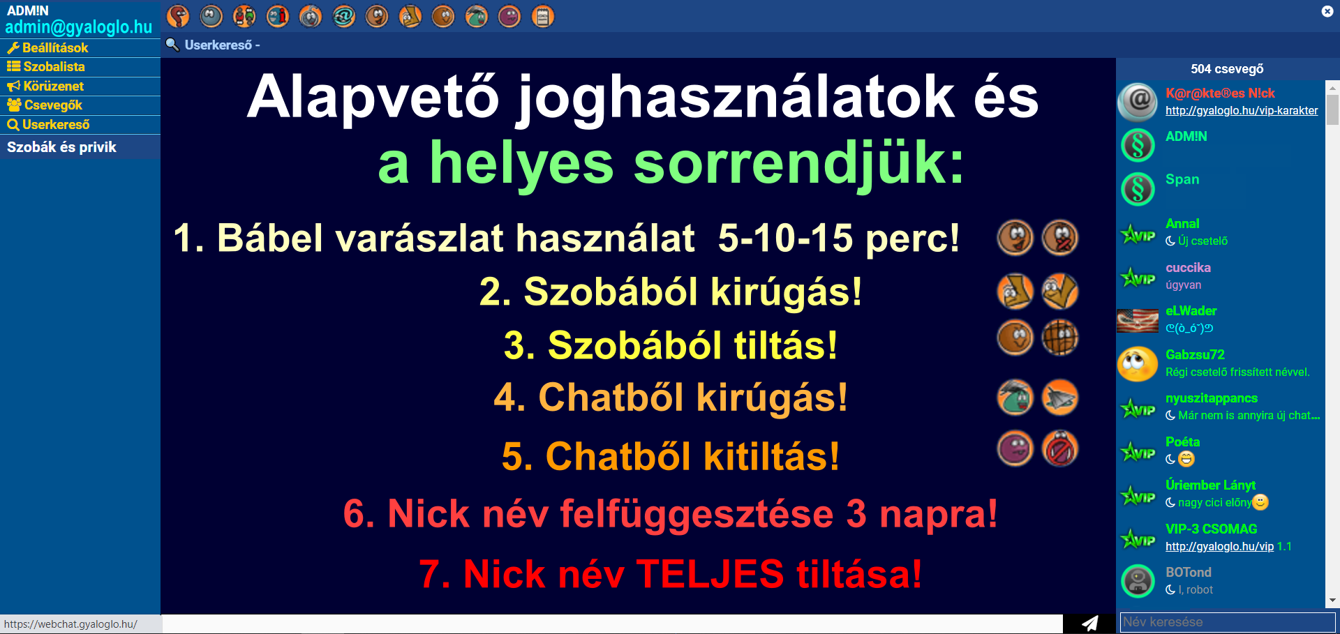 ▫▫▫ Operátorok részére moderálási szabályok a Gyalogló chat weboldalán ▫▫▫  – Gyalogló Chat